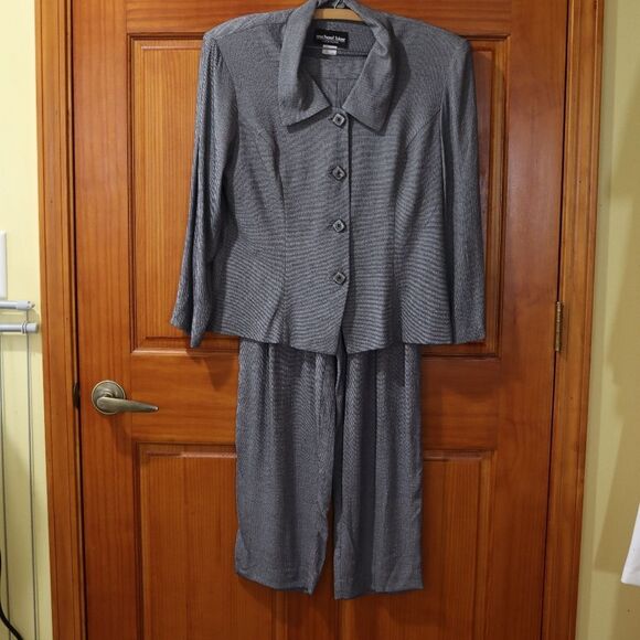 Michael Blair Gray Vintage Union Label Pantsuit Jacket & Pants Made in USA Sz 10 - Picture 11 of 15
